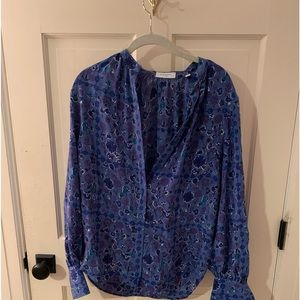 Equipment blue floral XS blouse perfect condition